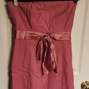 J. Crew pink strapless cocktail dress w/ satin tie